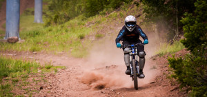 biker downhill mountain biking at angel Fire bike park