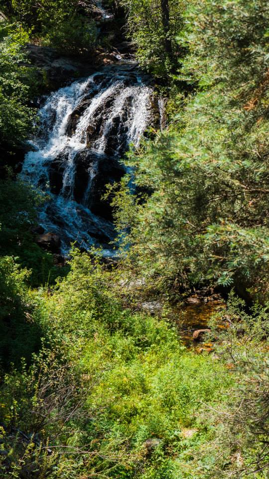 A waterfall on the Clear Creek Trail in Cimarron National Forrest
