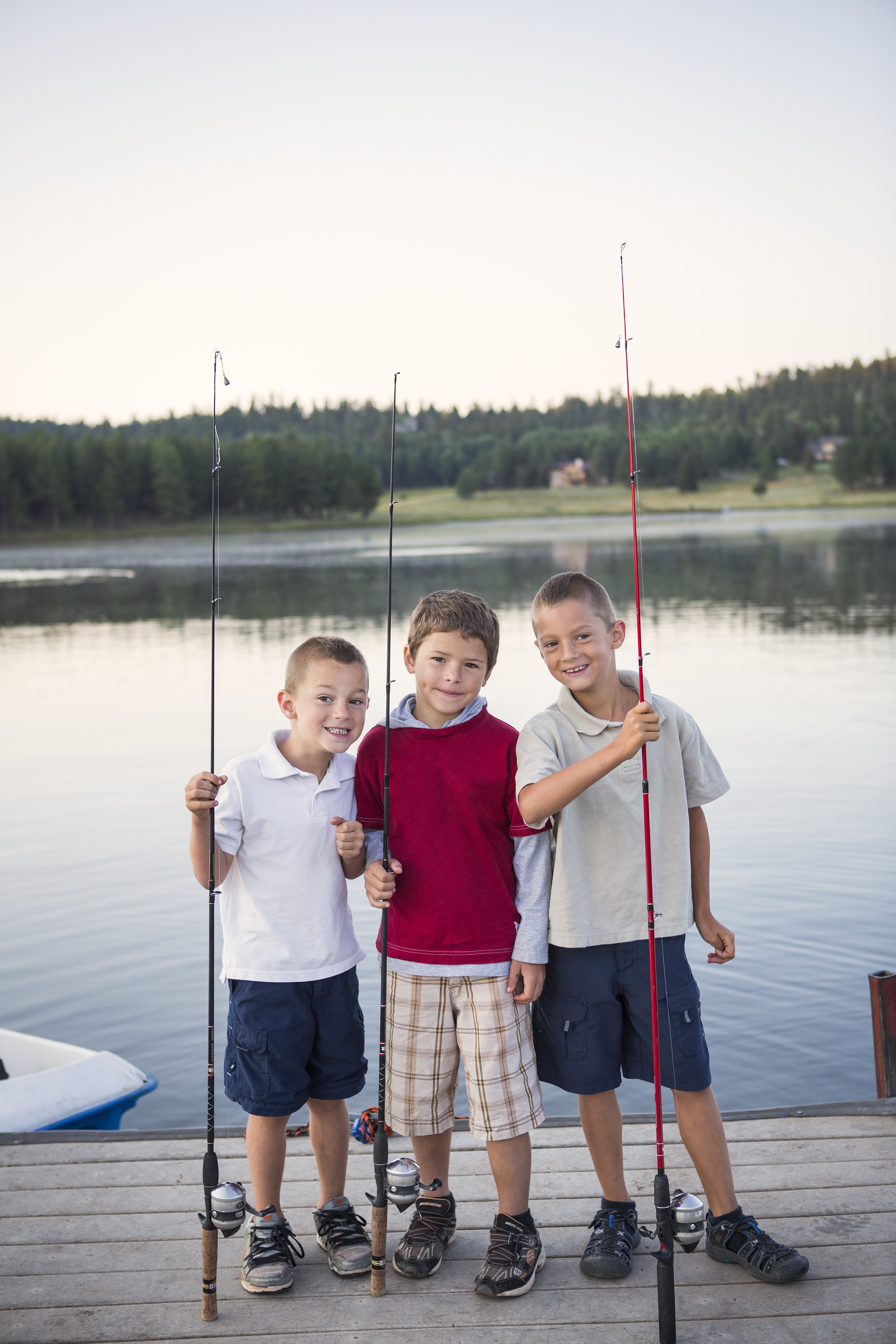 Kids Fishing at Monte Verde Lake in Summer at Angel Fire