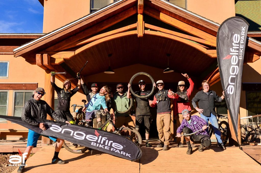 Bike Park Employees outside the Angel Fire Bike Shop