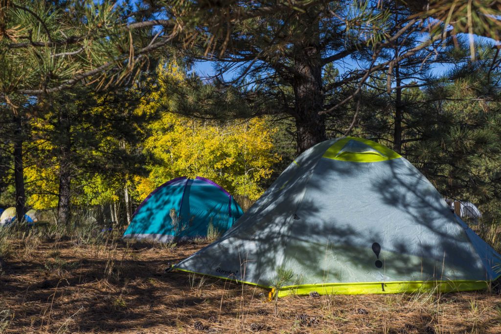 Tents set up at the Angel Fire Resort Campground