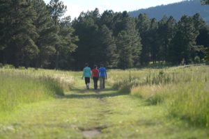 A group of women hiking the greenbelt trails