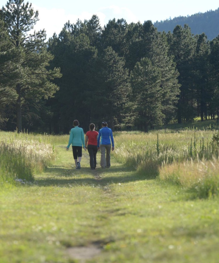 A group of women hiking the greenbelt trails