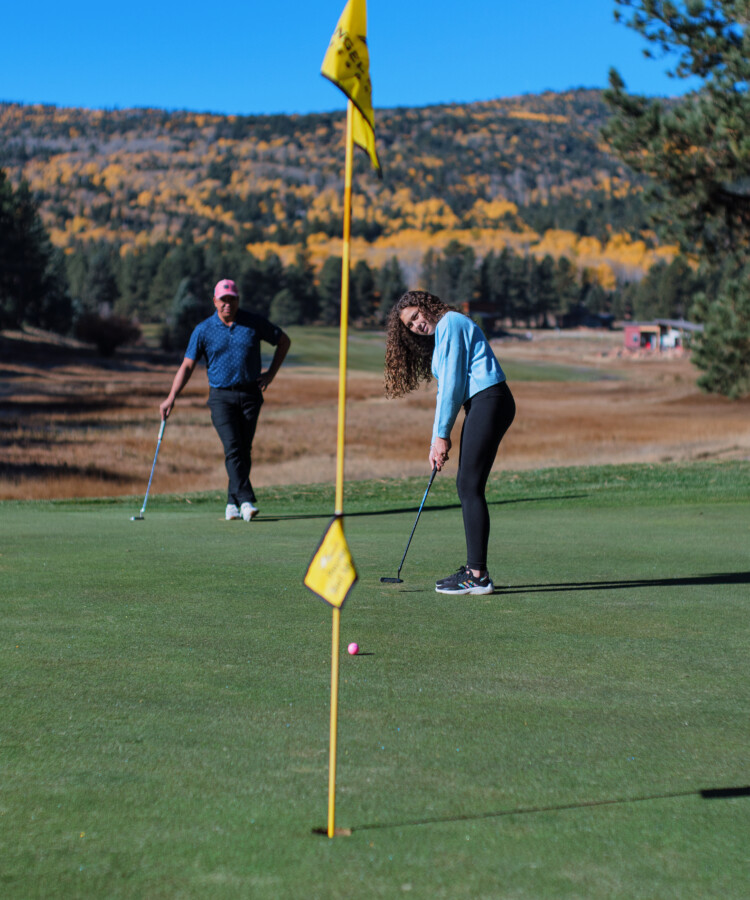 Fall golf with Nate and Evie