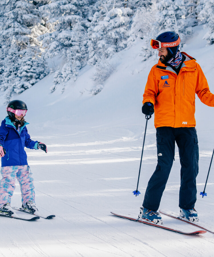 Scott Schroder teaching a ski lesson